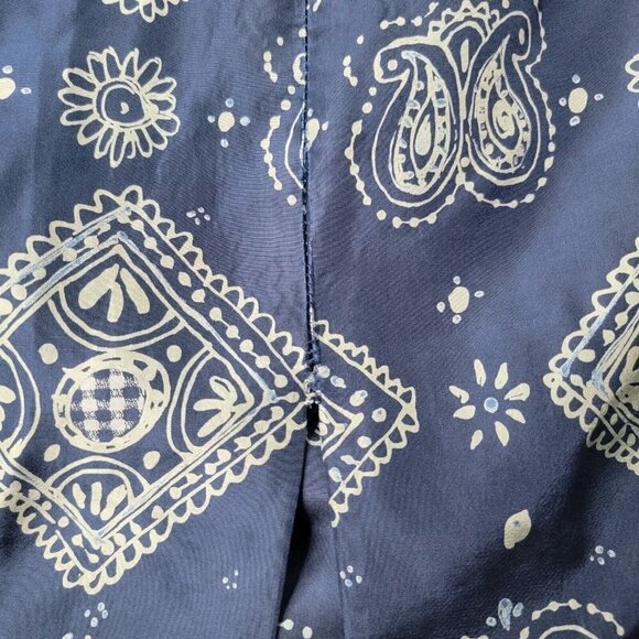 Evan Picone 100% Silk Blue Geometric Print Cutout Middle Collared Dress Size 10 - Picture 13 of 15